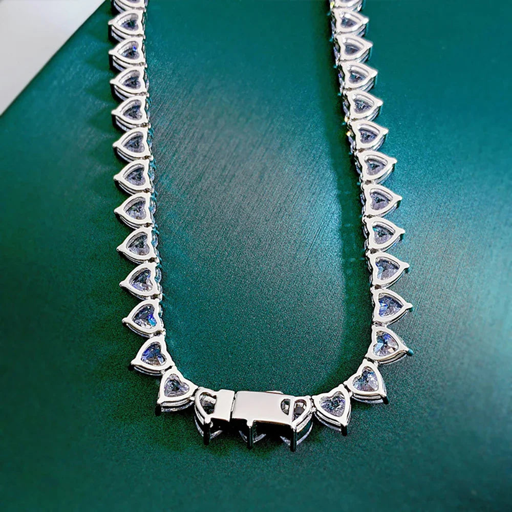 Heart Cut Tennis Necklace
