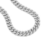 Cuban link chain in white gold