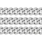 Cuban link chain stones close up