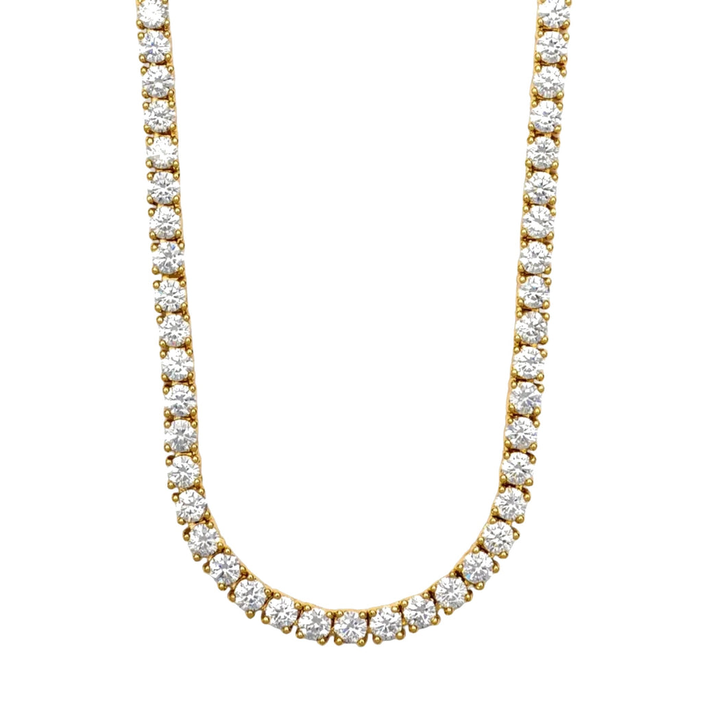 Aura Tennis Necklace 3MM - 14K Gold