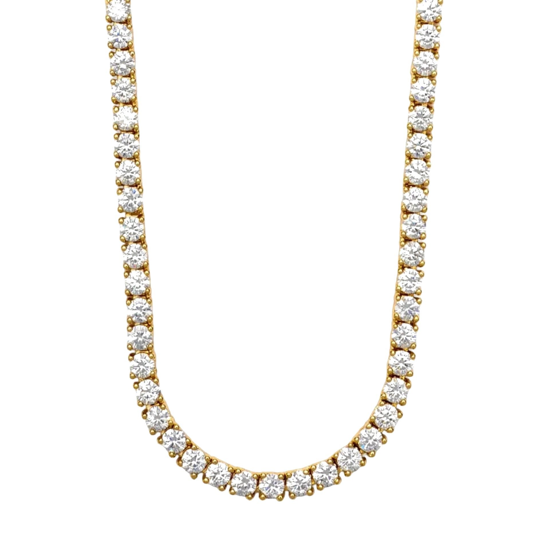 Aura Tennis Necklace 3MM - 14K Gold