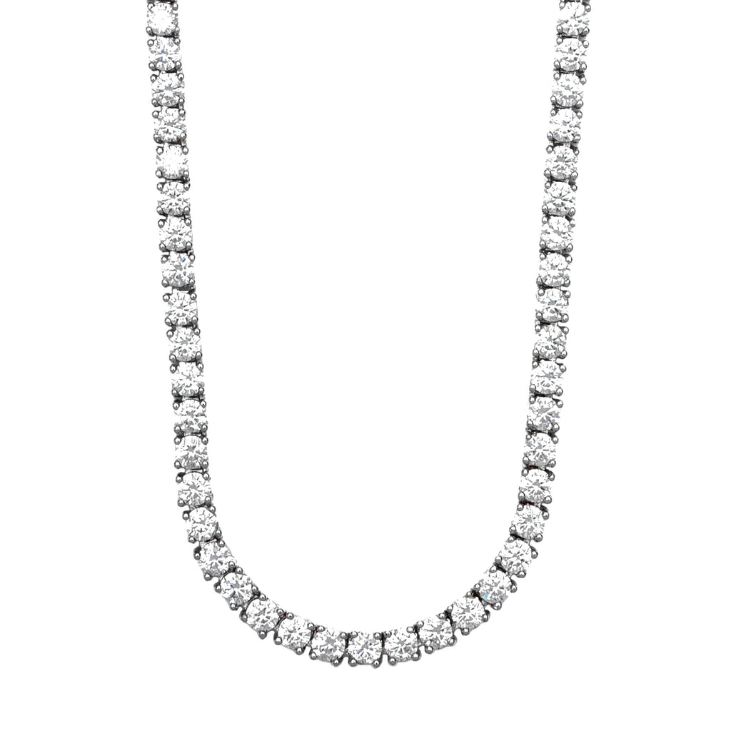 Aura Tennis Necklace 3MM - 14K White Gold