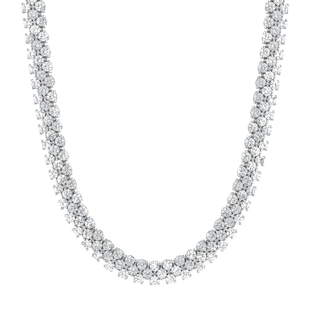 VVS Clustered Tennis Chain 14K Gold