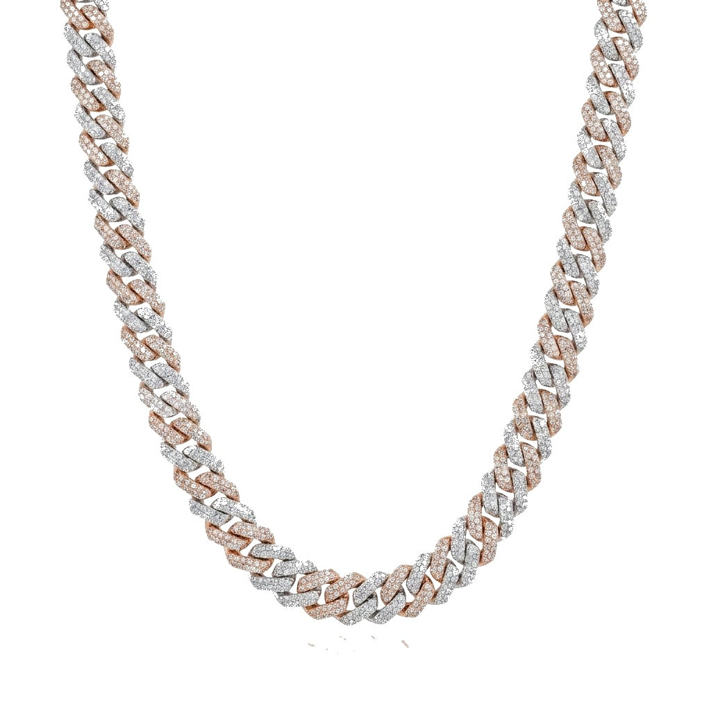 12mm Prong Cuban Chain 2 Tone