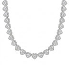 10mm Heart Tennis Chain in 14K white gold - MONTIER