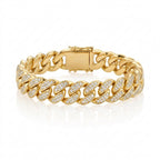 12mm Iced Cuban Bracelet Gold