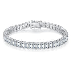 Moissanite Emerald Cut Tennis Bracelet