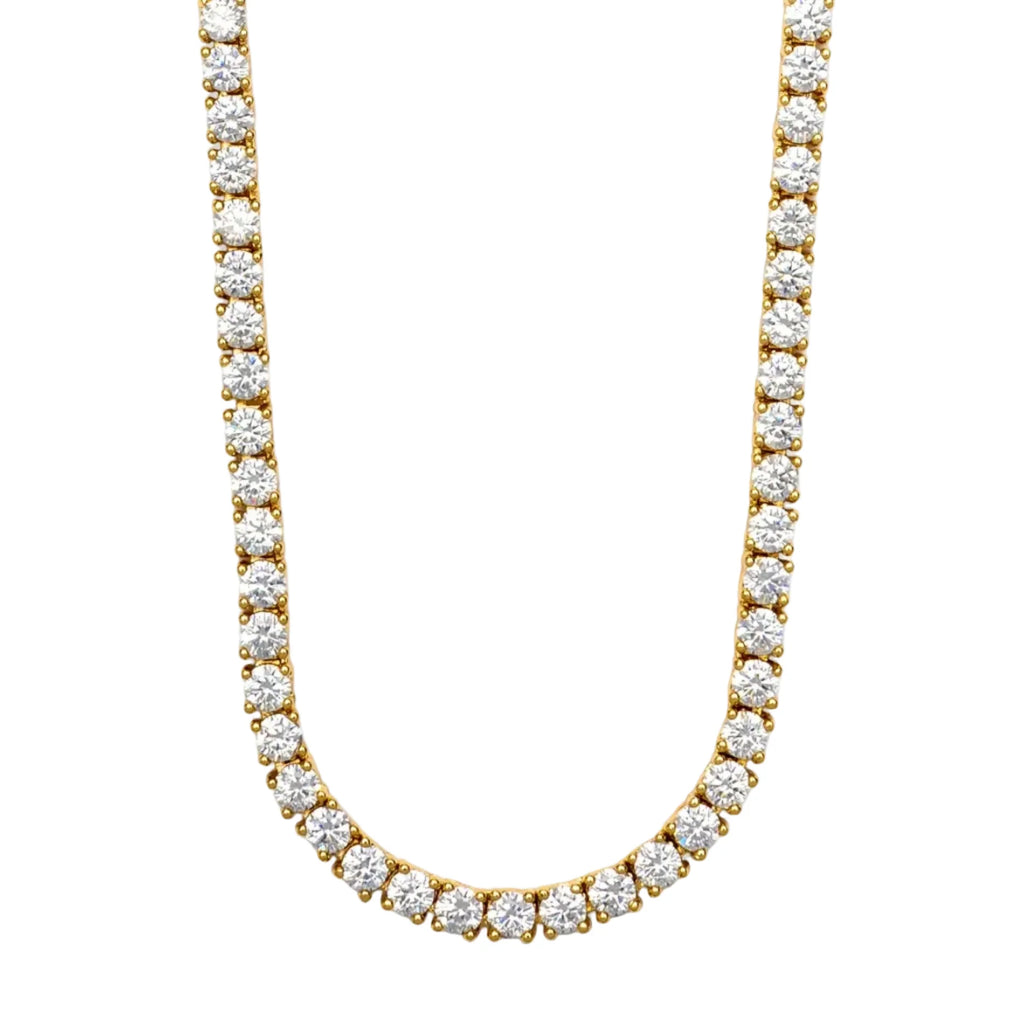 Aura Tennis Necklace 3MM - 14K Gold