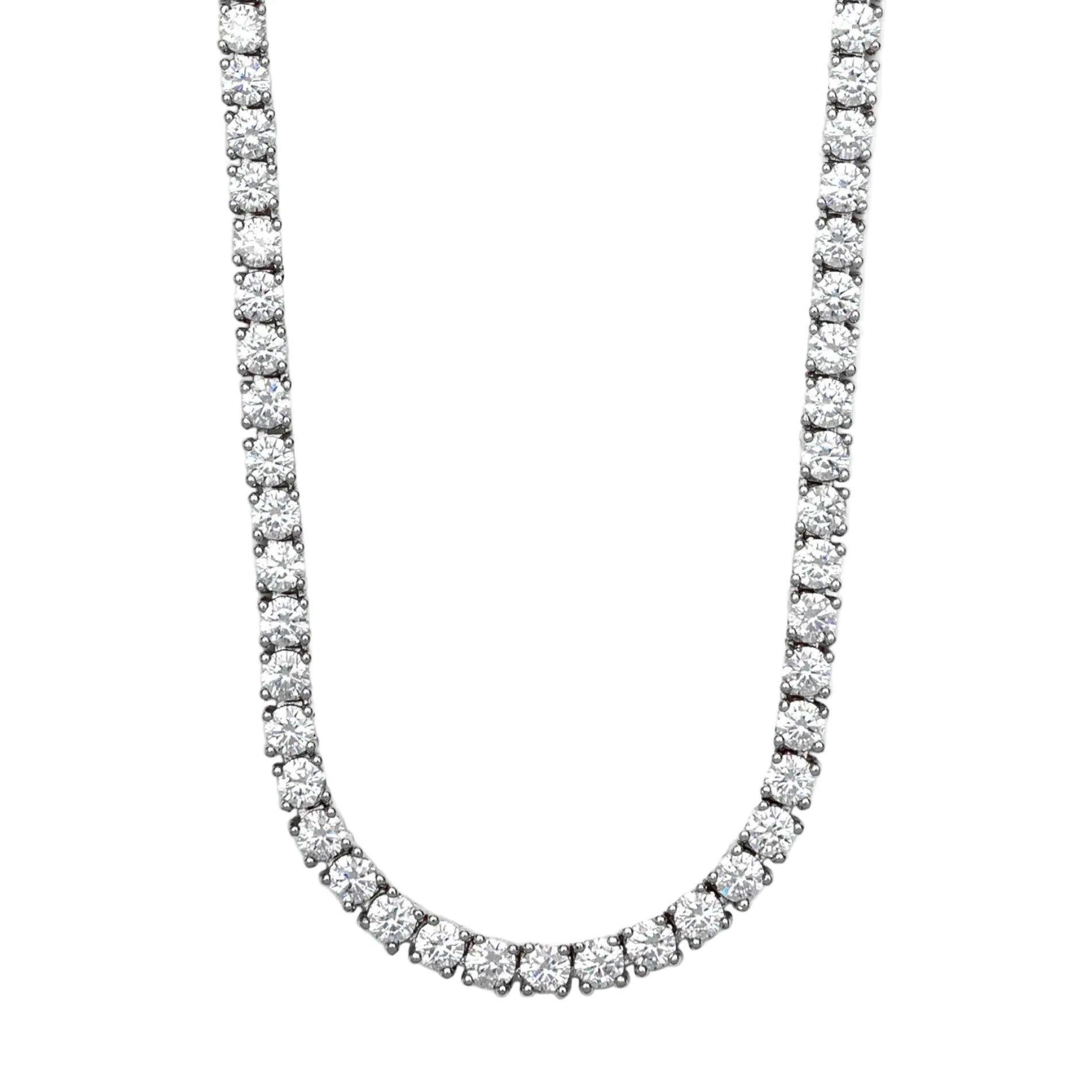 Aura Tennis Necklace 3MM - 14K White Gold