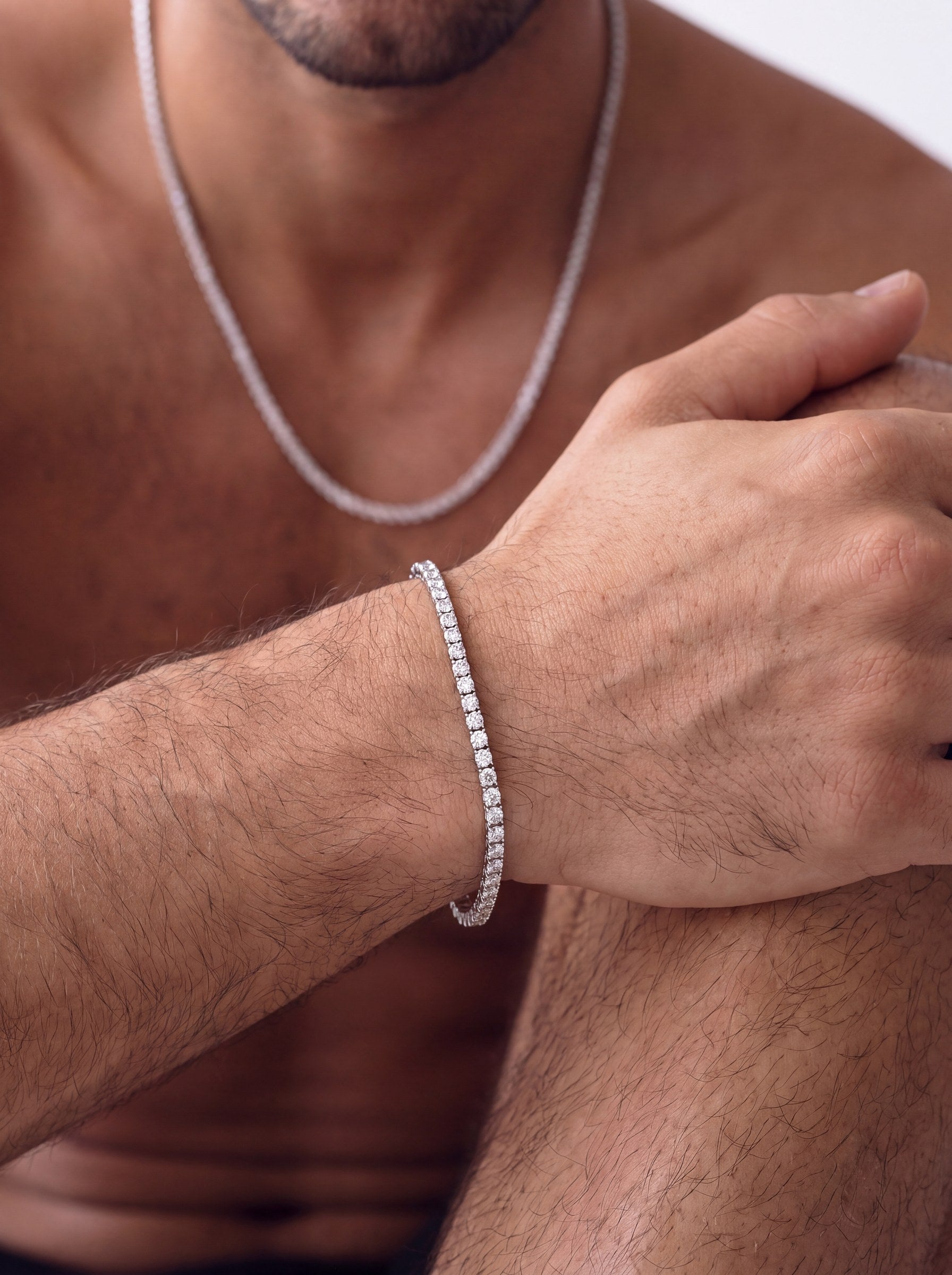 VVS tennis chain and bracelet set