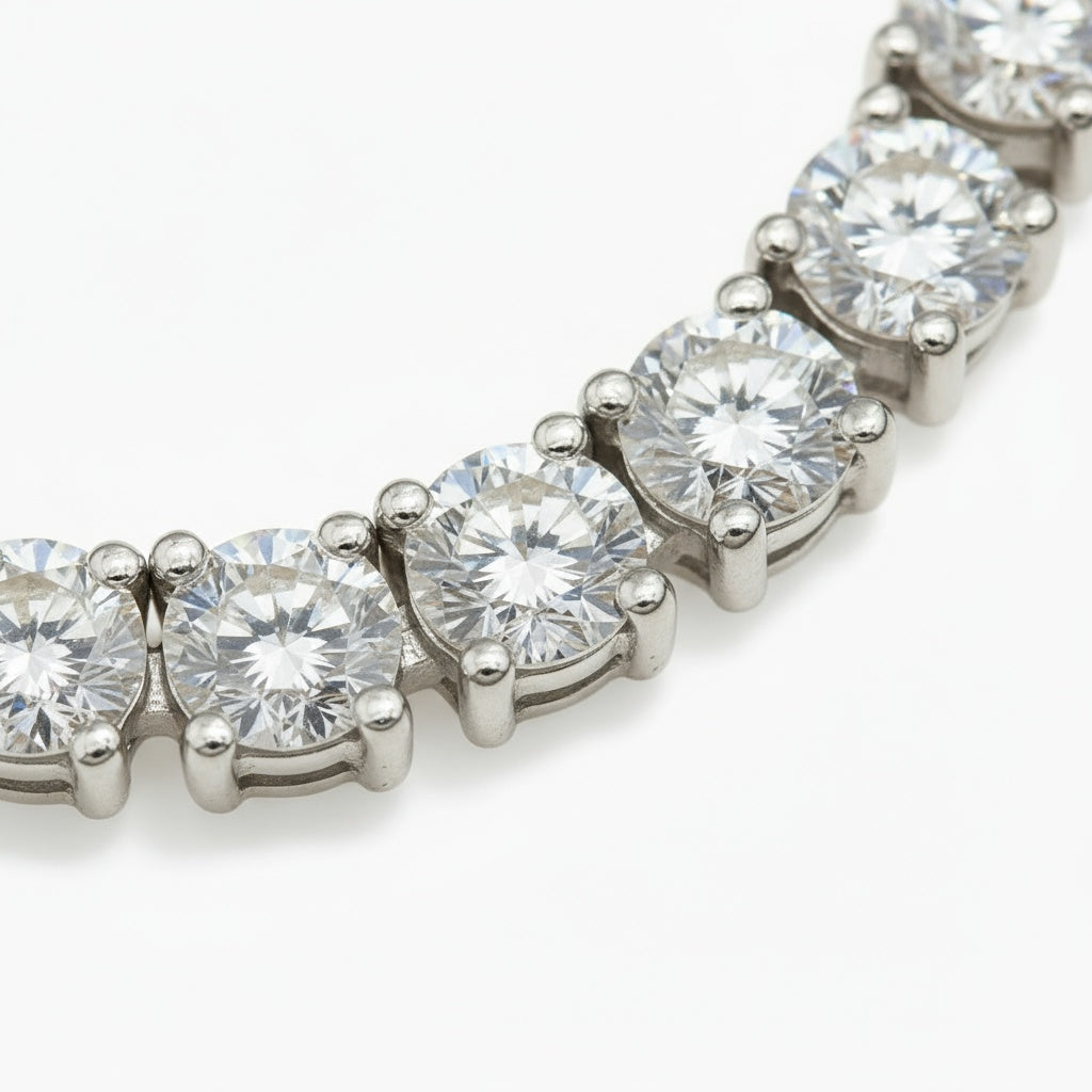 Aura Tennis Necklace 3MM - 14K White Gold