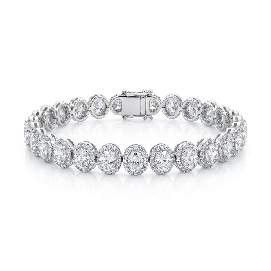 Oval Cluster Tennis Bracelet