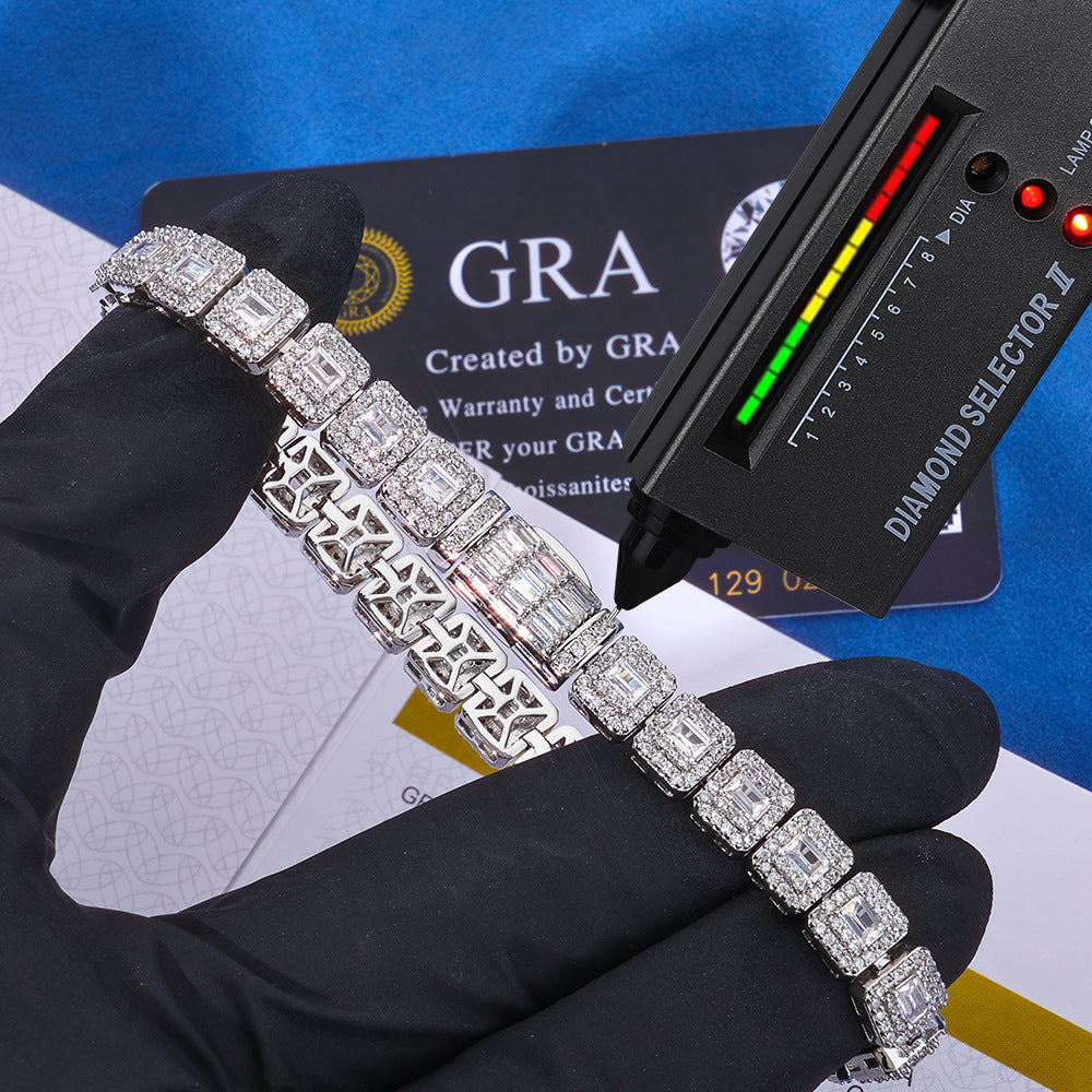 Baguette Moissanite Link Bracelet
