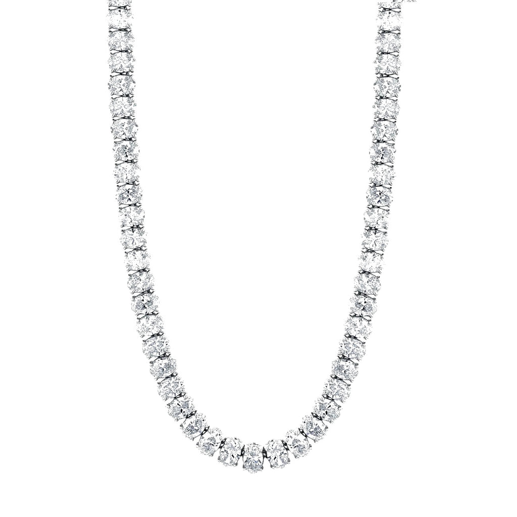 Moissanite Oval Tennis Necklace