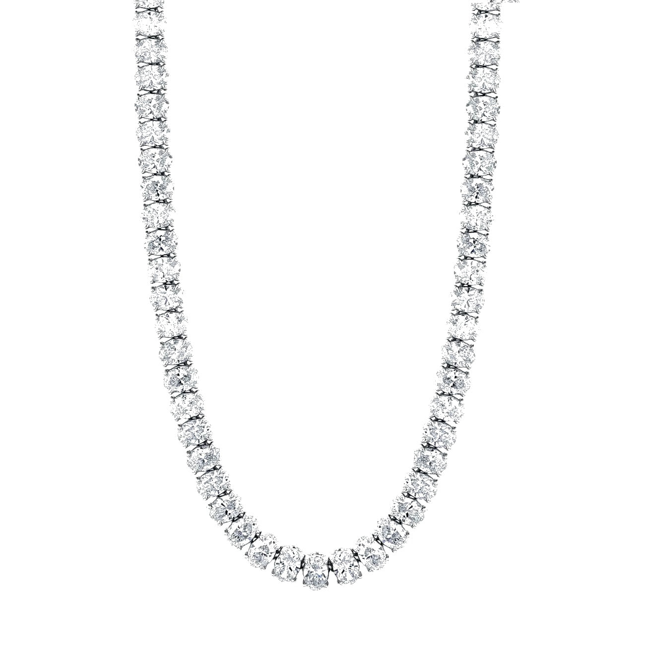 Moissanite Oval Tennis Necklace