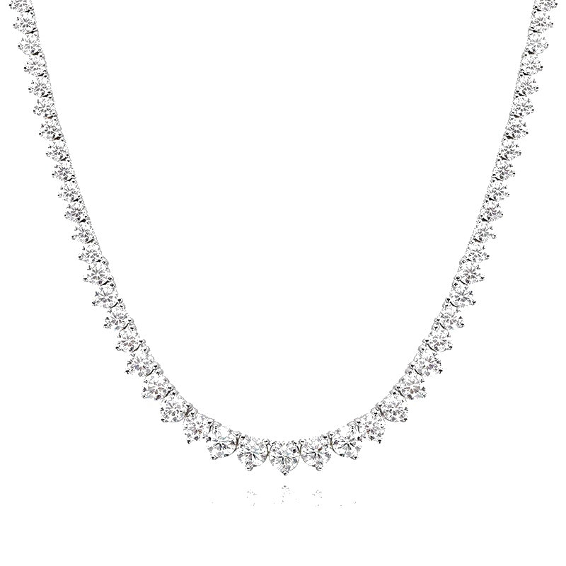 Moissanite Graduated Collar Necklace – 3 Prong Setting