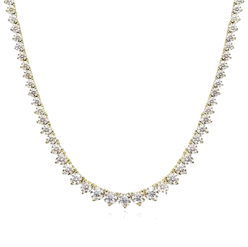 Moissanite Graduated Collar Necklace – 3 Prong Setting