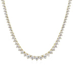 Moissanite Graduated Collar Necklace – 3 Prong Setting