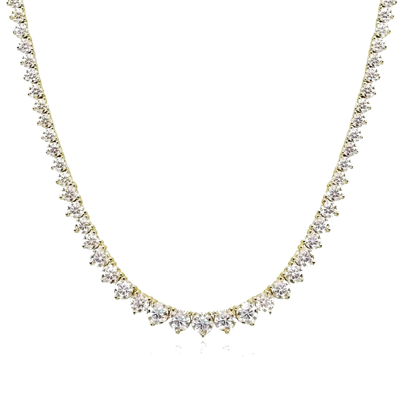 Moissanite Graduated Collar Necklace – 3 Prong Setting
