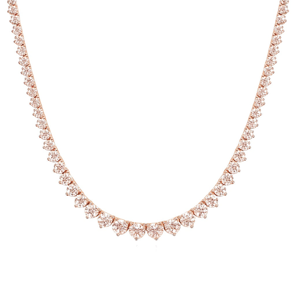 Moissanite Graduated Collar Necklace – 3 Prong Setting