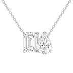 Moissanite Radiant&Pear Necklace