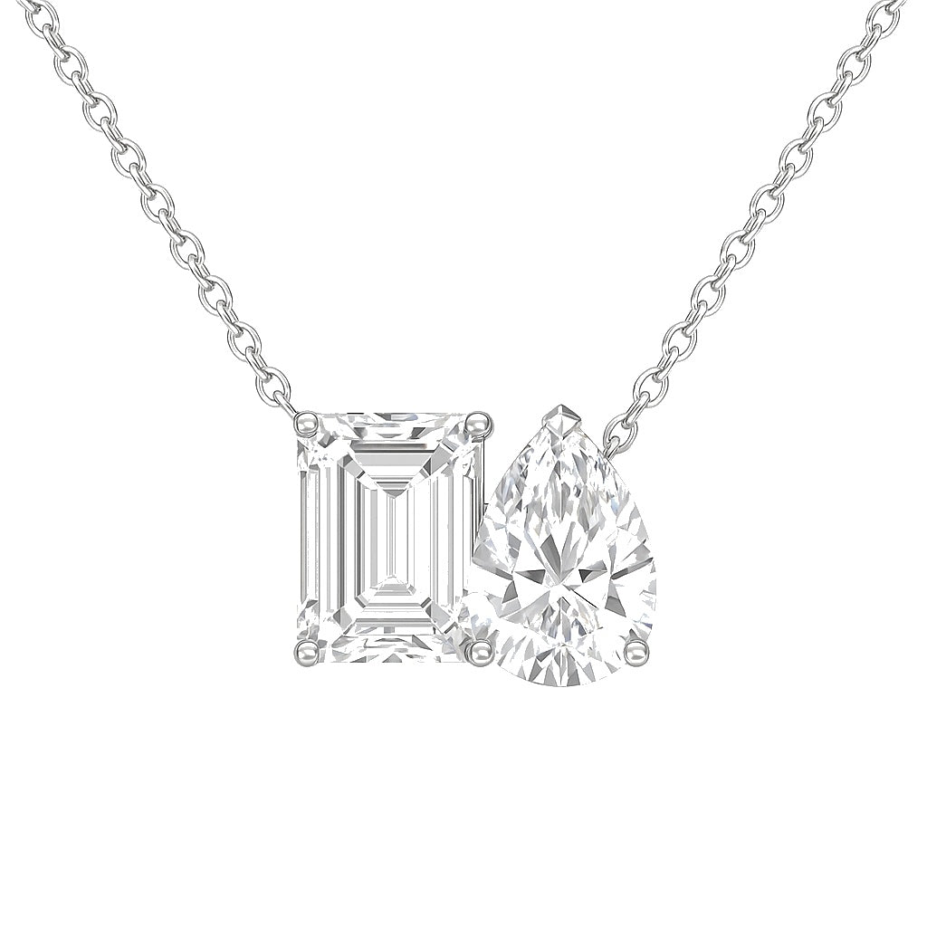 Moissanite Radiant&Pear Necklace