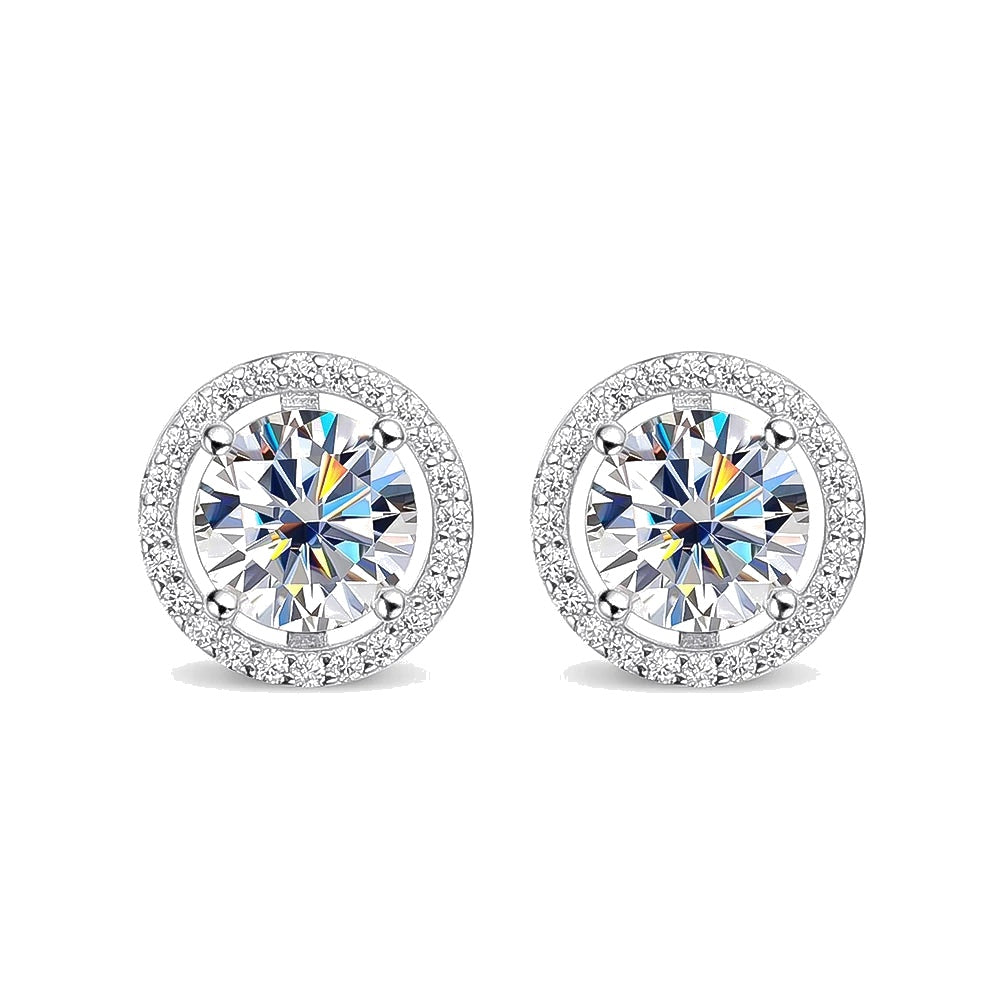 Moissanite Stud Earrings 14K Gold