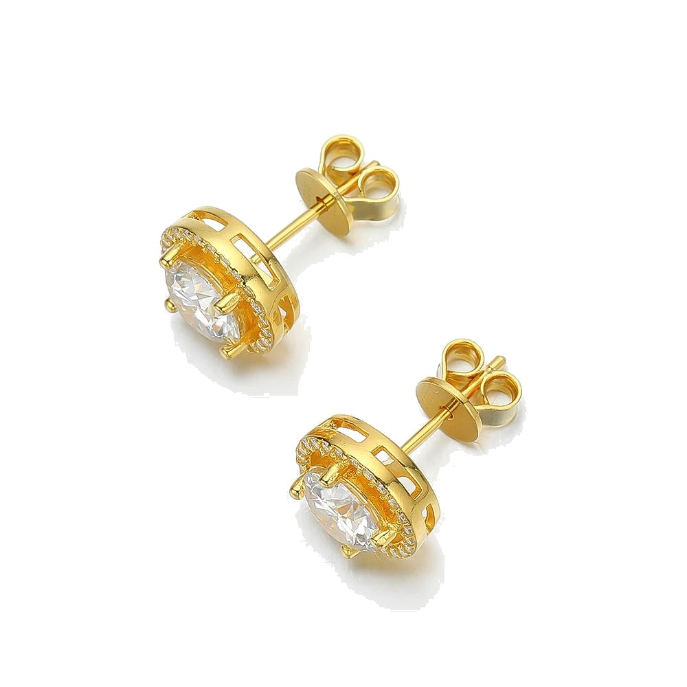 Moissanite Stud Earrings 14K Gold