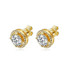 Moissanite Stud Earrings 14K Gold