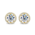 Moissanite Stud Earrings 14K Gold
