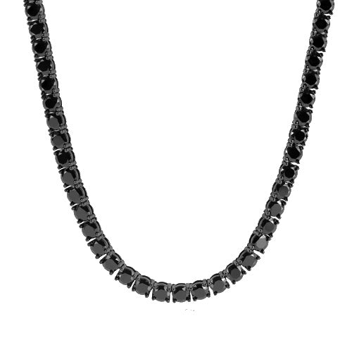 Black Moissanite Tennis Chain 14K Black Gold (ALL SIZES)