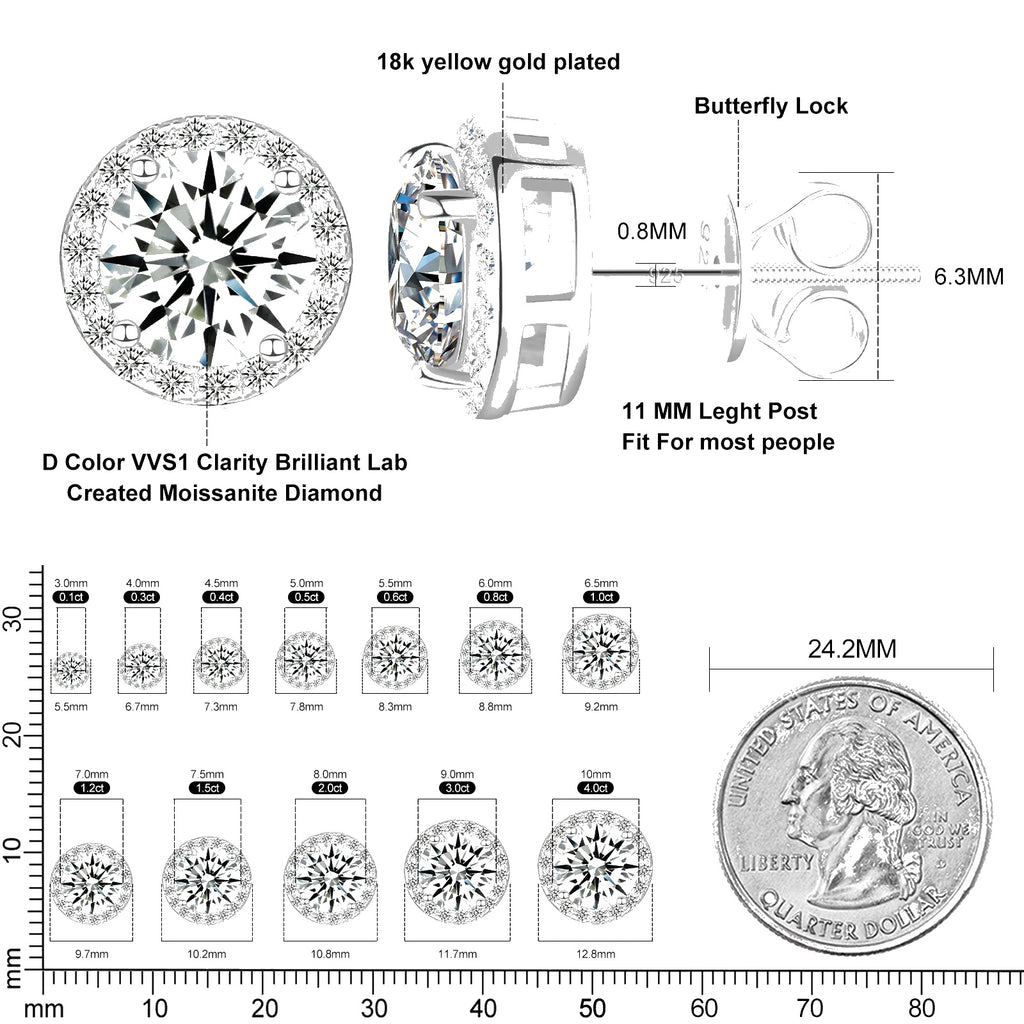 VVS Moissanite Royal Earrings (ALL SIZES)