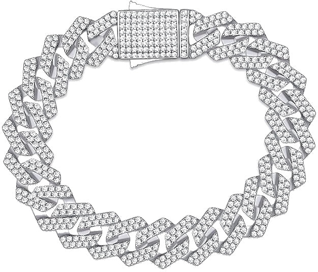 Moissanite Iced Cuban Link Bracelet 14K Gold (ALL SIZES)