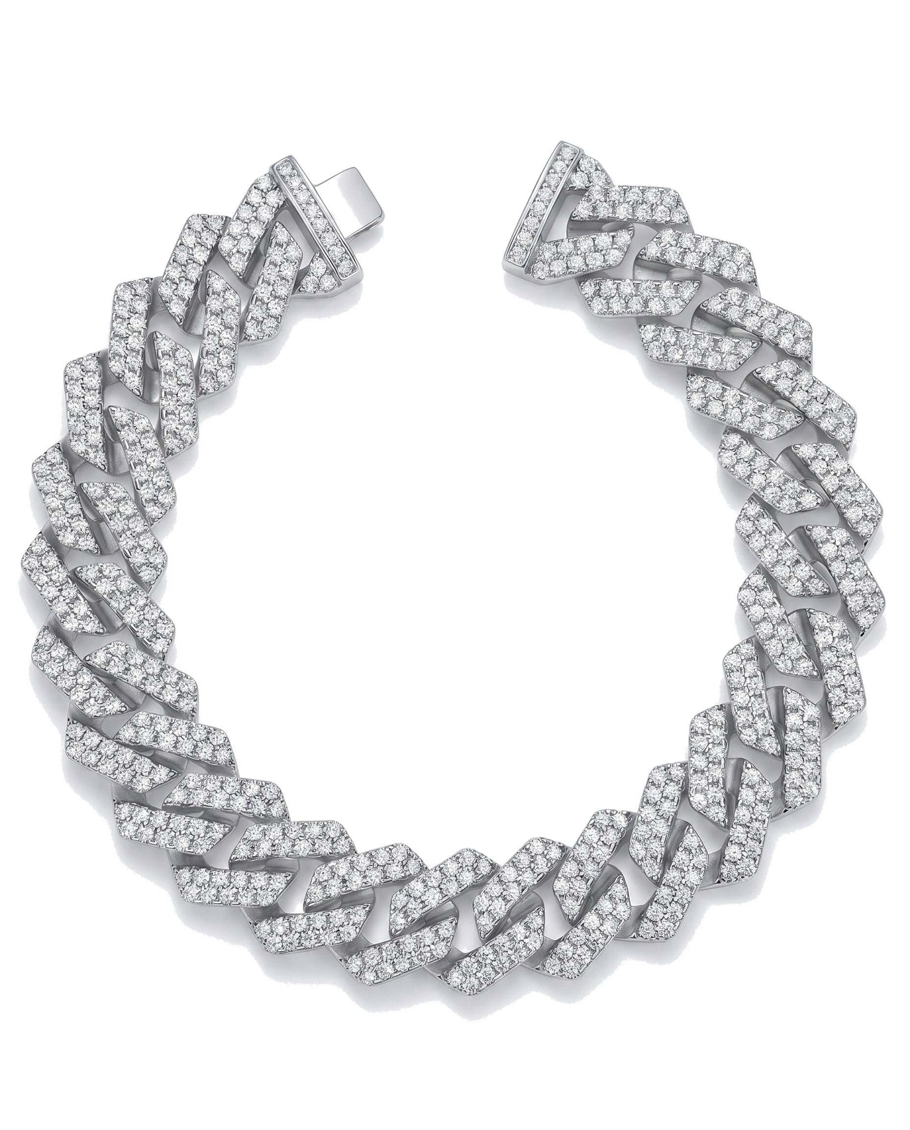 Moissanite Iced Cuban Link Bracelet 14K Gold (ALL SIZES)