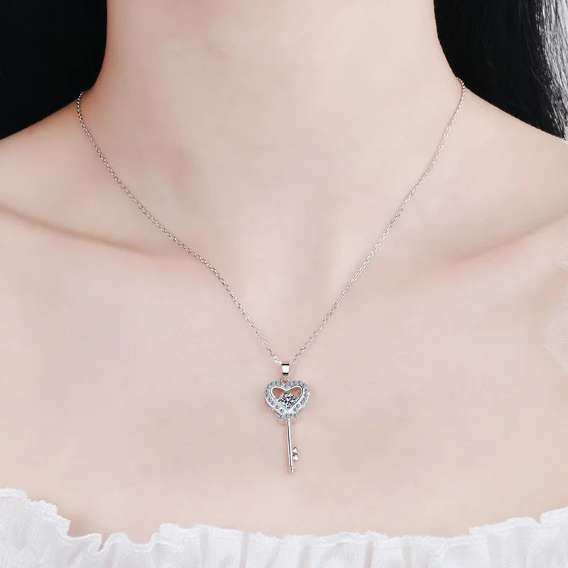 Key of Love Moissanite Necklace