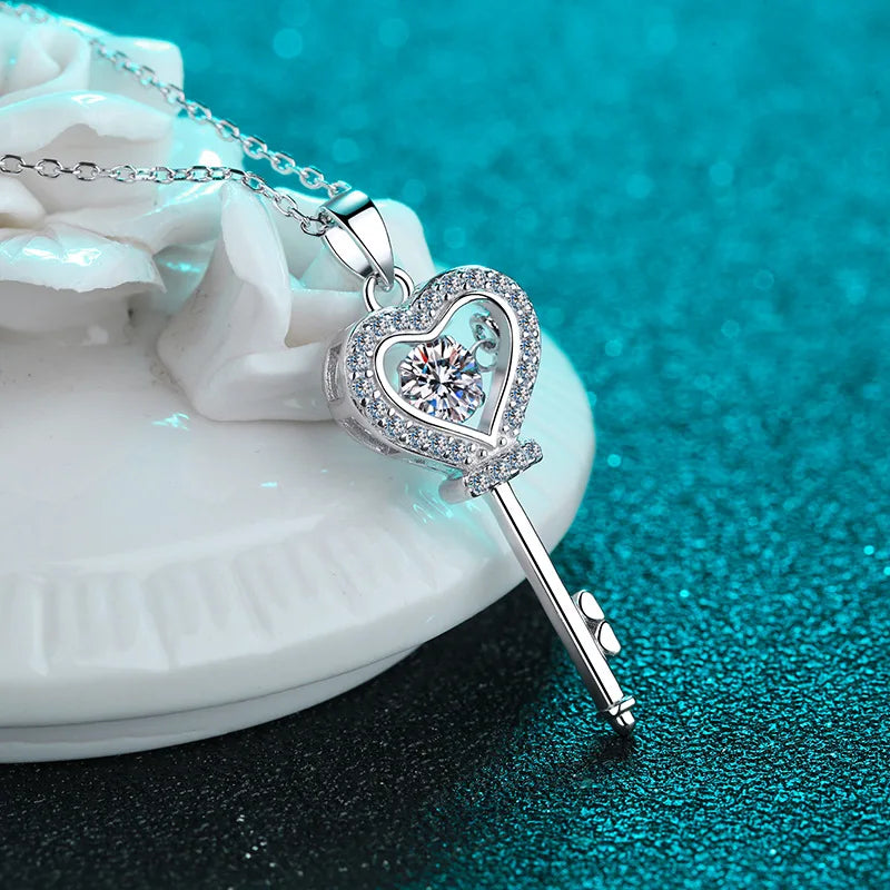 Key of Love Moissanite Necklace