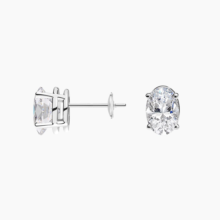 Oval Moissanite Stud Earrings