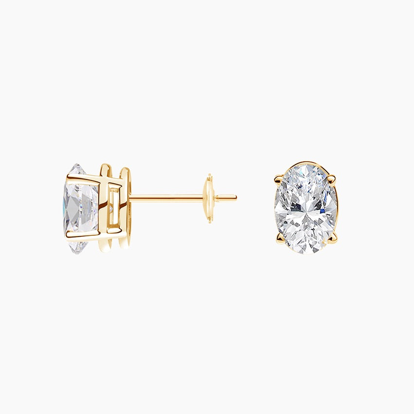 Oval Moissanite Stud Earrings
