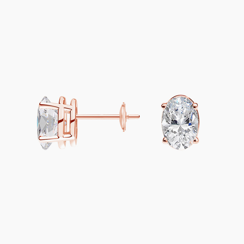 Oval Moissanite Stud Earrings