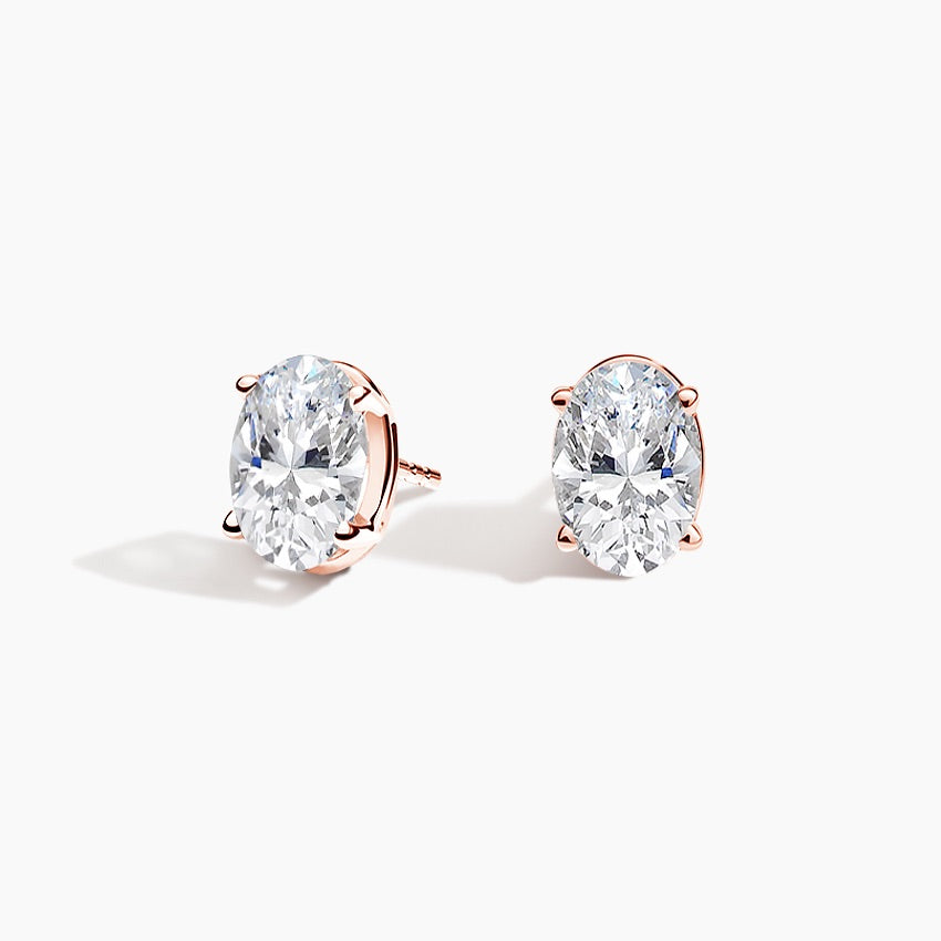 Oval Moissanite Stud Earrings