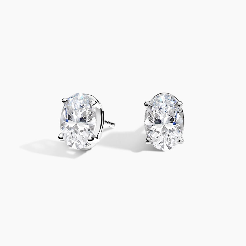Oval Moissanite Stud Earrings