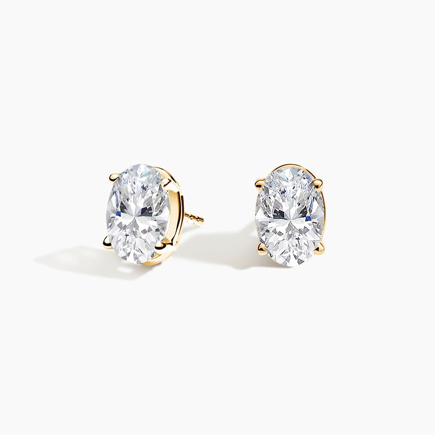 Oval Moissanite Stud Earrings