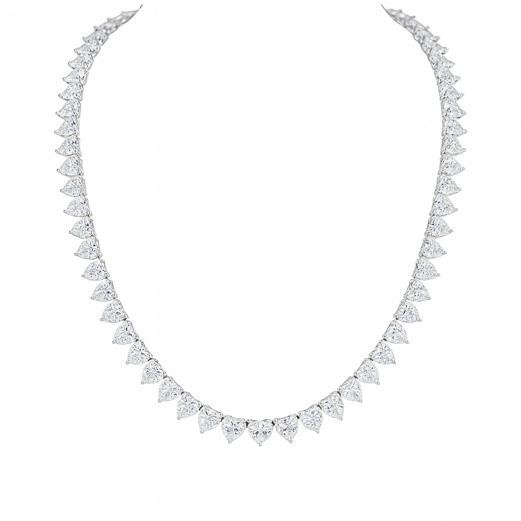 Heart Cut Tennis Necklace