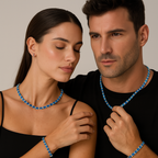 Blue Imperial Tennis Necklace | Moissanite - view 3
