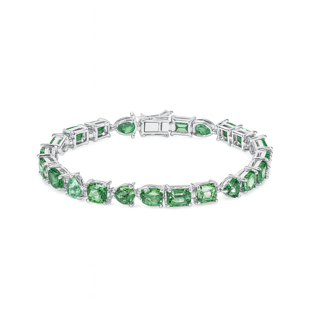 Mixed Cut Moissanite Tennis Bracelet