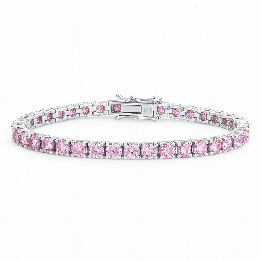 Pink Moissanite Tennis Bracelet | 3mm
