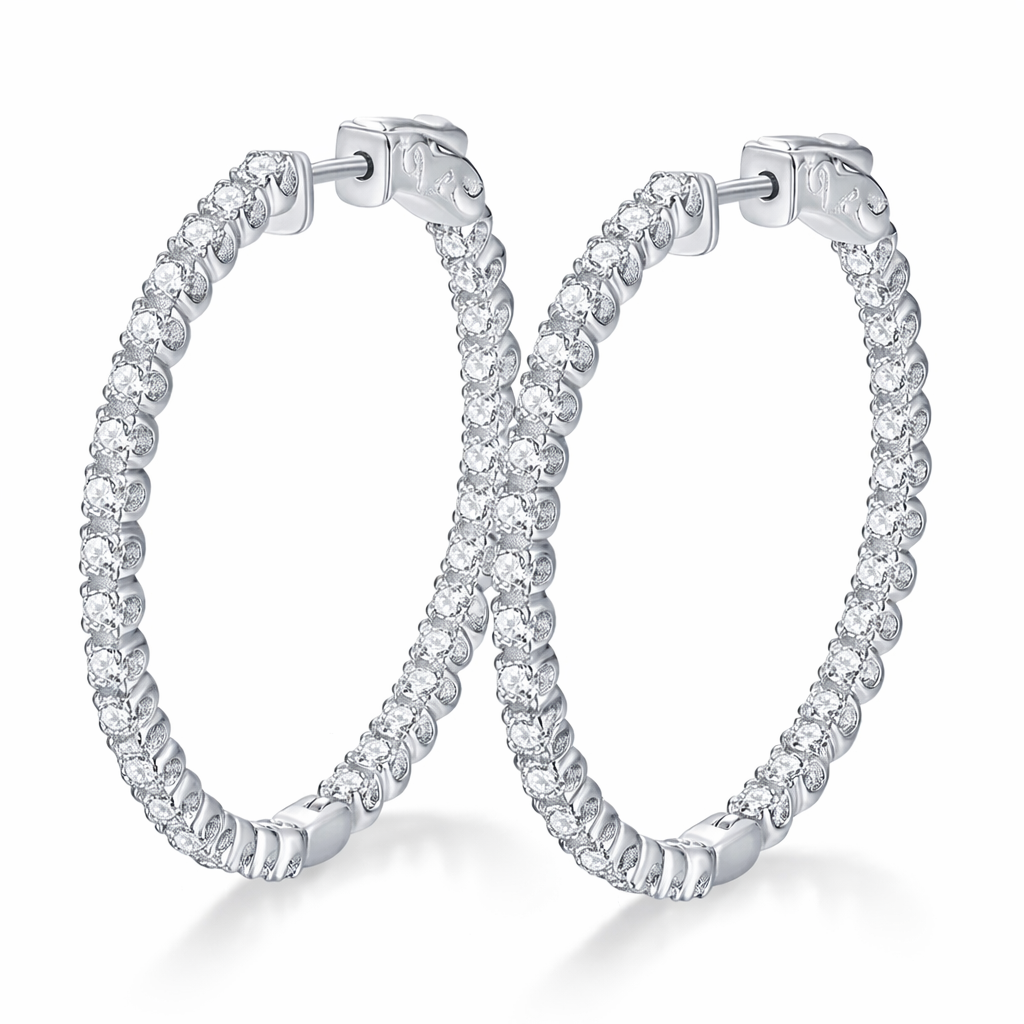 Moissanite hoop earrings
