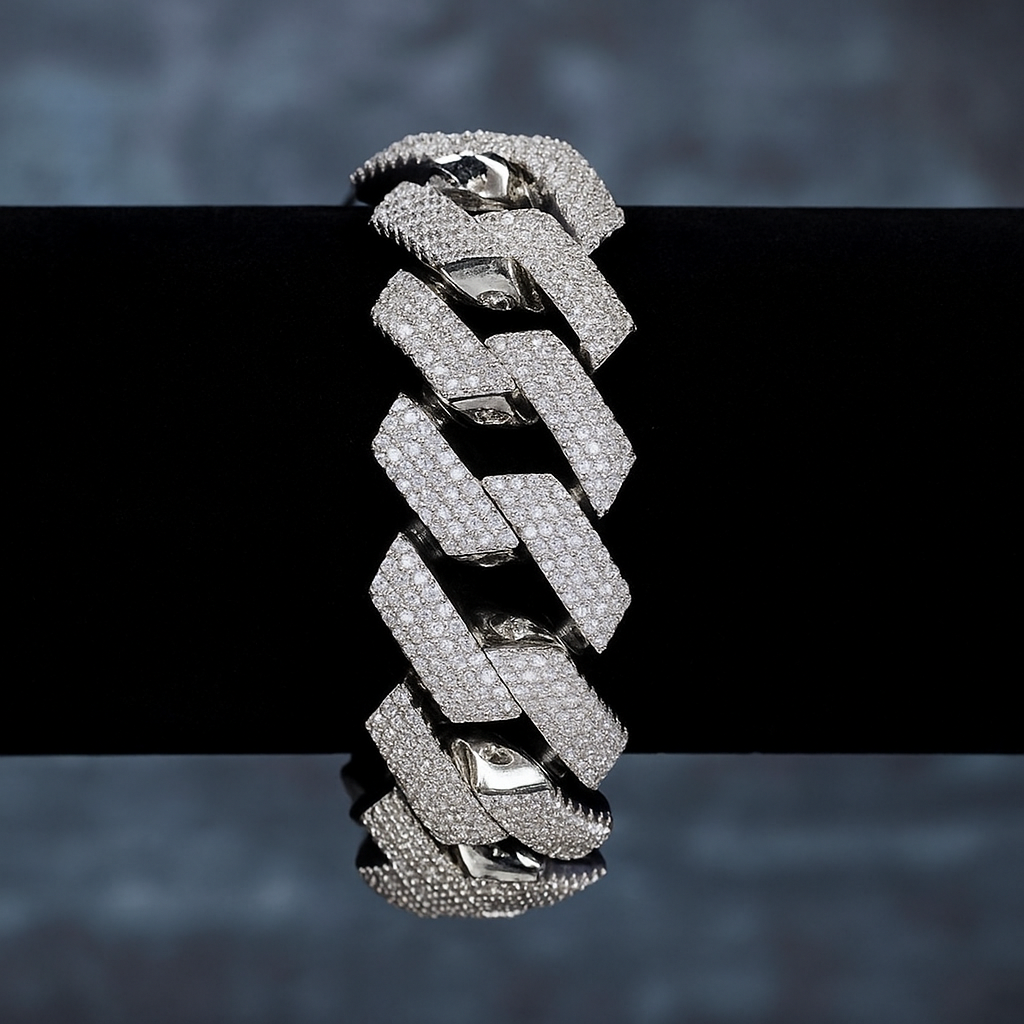Moissanite Cuban Link Bracelet 14K Gold (ALL SIZES)