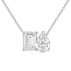 Moissanite Radiant&Pear Necklace