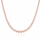 Moissanite Graduated Collar Necklace – 3 Prong Setting